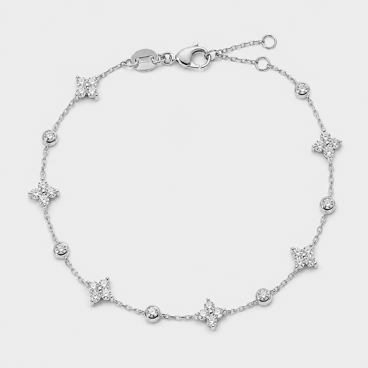 2.10 Ct. Lab Grown Diamond Round Cut Station Bracelet (EF-VS)