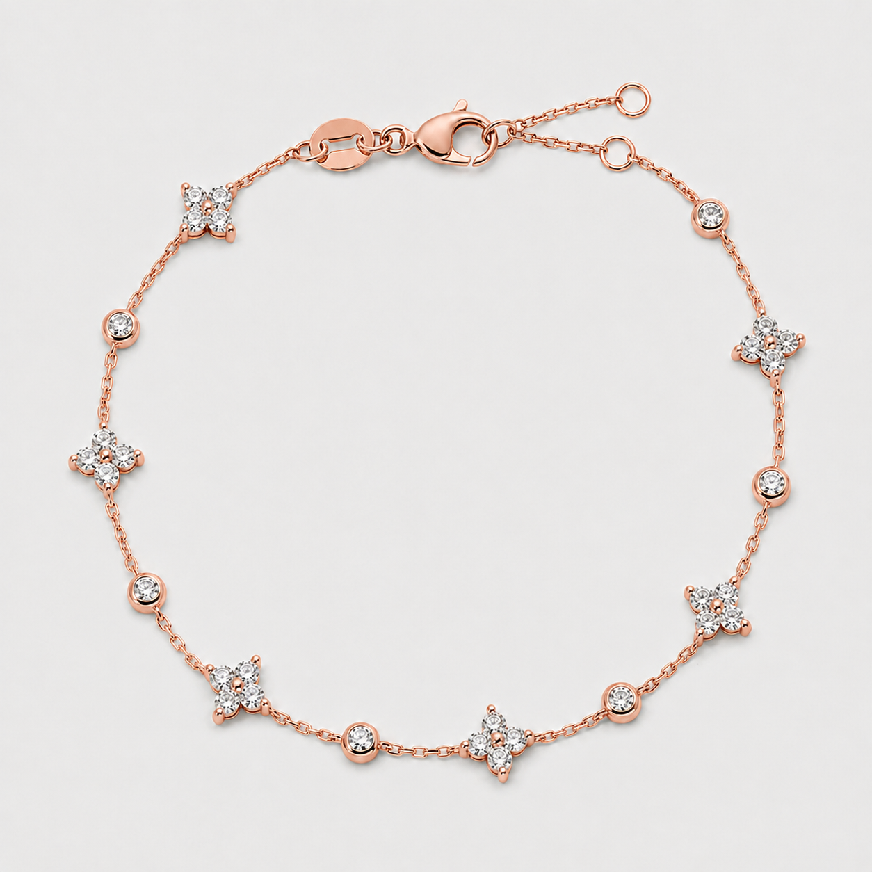 2.10 Ct. Lab Grown Diamond Round Cut Station Bracelet (EF-VS)