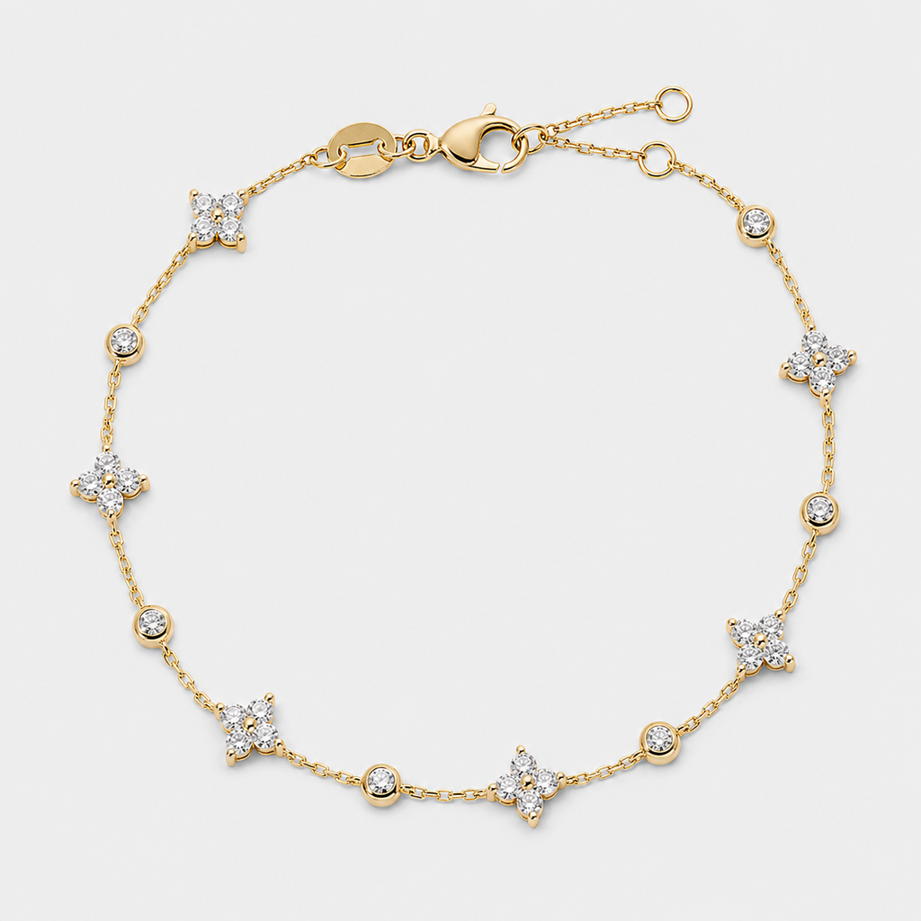 2.10 Ct. Lab Grown Diamond Round Cut Station Bracelet (EF-VS)