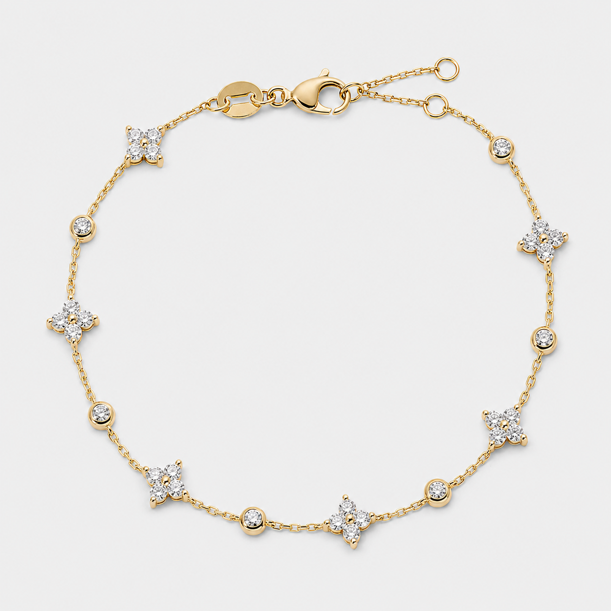 2.10 Ct. Lab Grown Diamond Round Cut Station Bracelet (EF-VS)