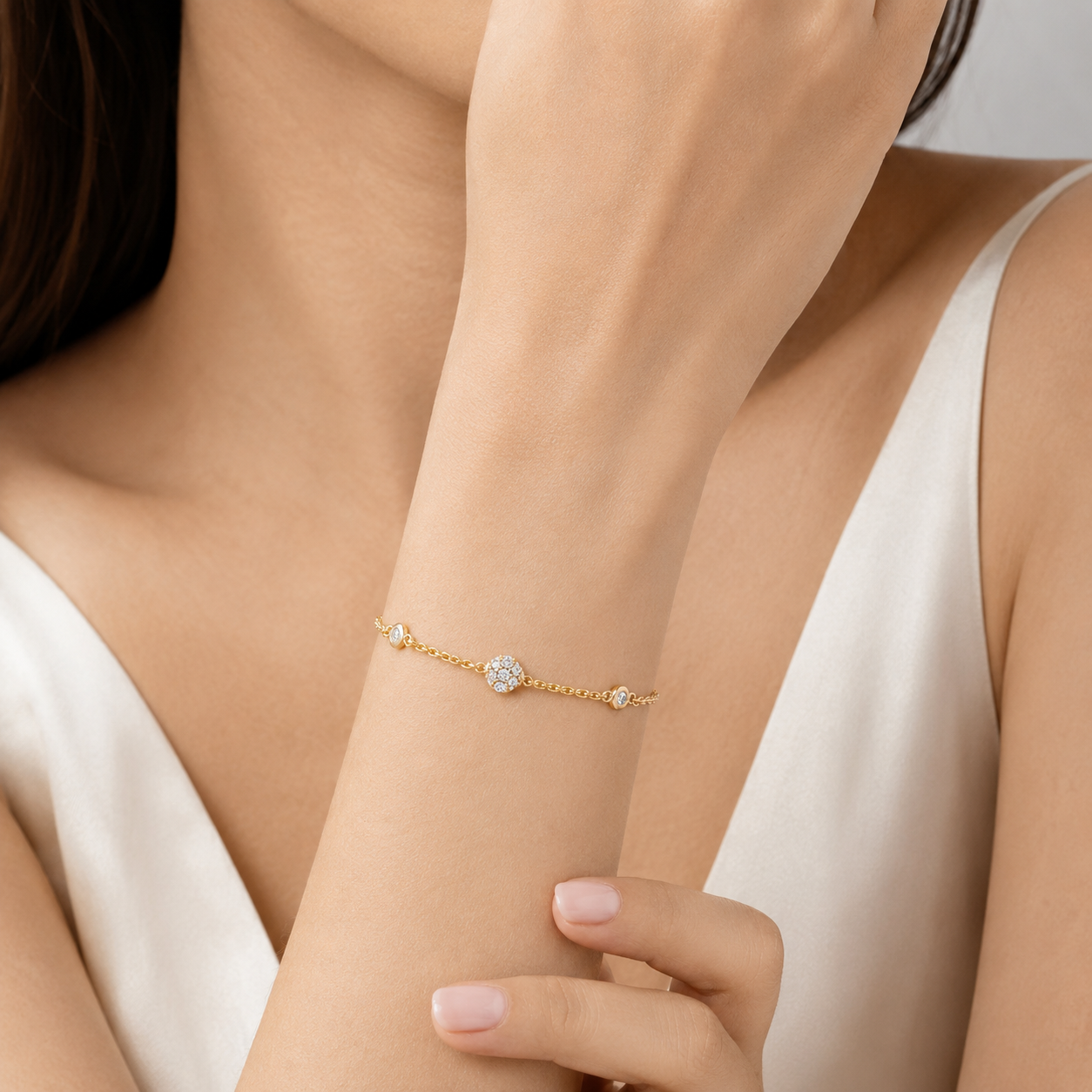 0.30 Ct. Lab Grown Diamond Station Bracelet (EF-VS)
