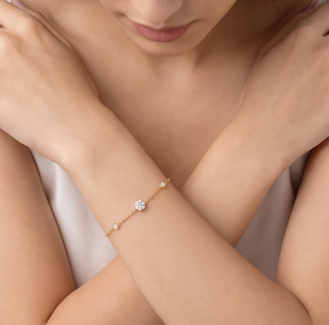 0.30 Ct. Lab Grown Diamond Station Bracelet (EF-VS)
