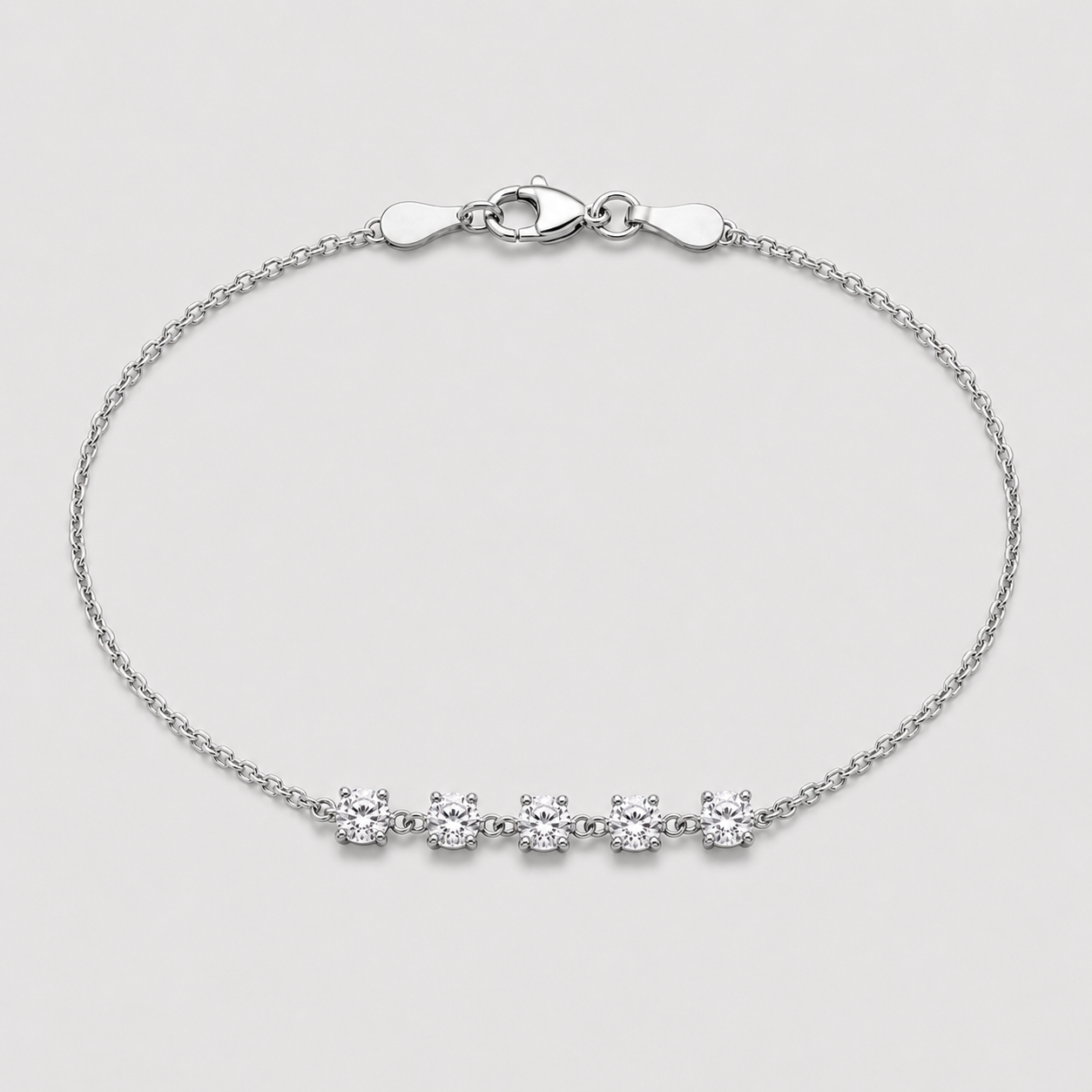 Round Cut Lab Grown Diamond Station Bracelet 0.15 Ct. (EF-VS)