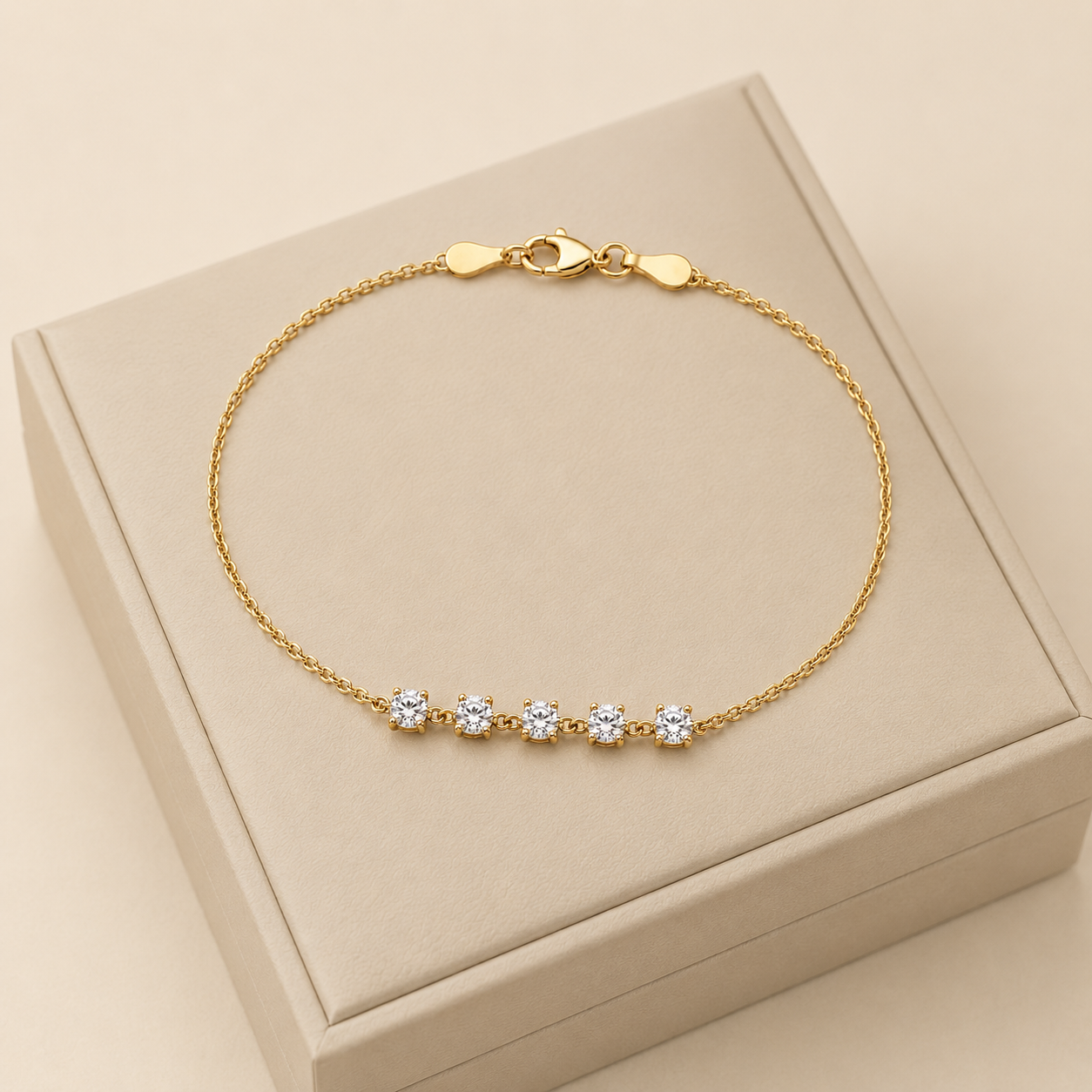 Round Cut Lab Grown Diamond Station Bracelet 0.15 Ct. (EF-VS)