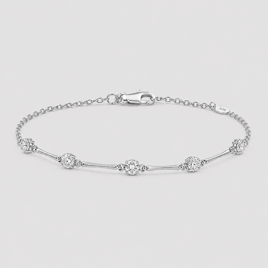 Lab Grown Diamond Station Round-Cut Bracelet 0.85 Ct. (EF-VS SI)