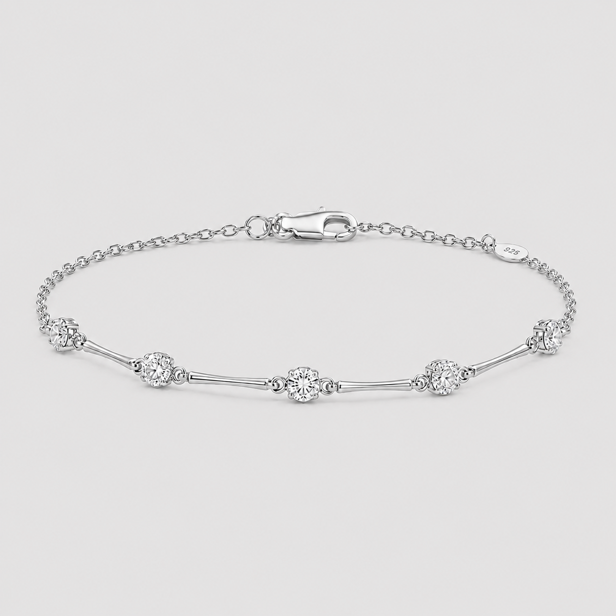 Lab Grown Diamond Station Round-Cut Bracelet 0.85 Ct. (EF-VS SI)