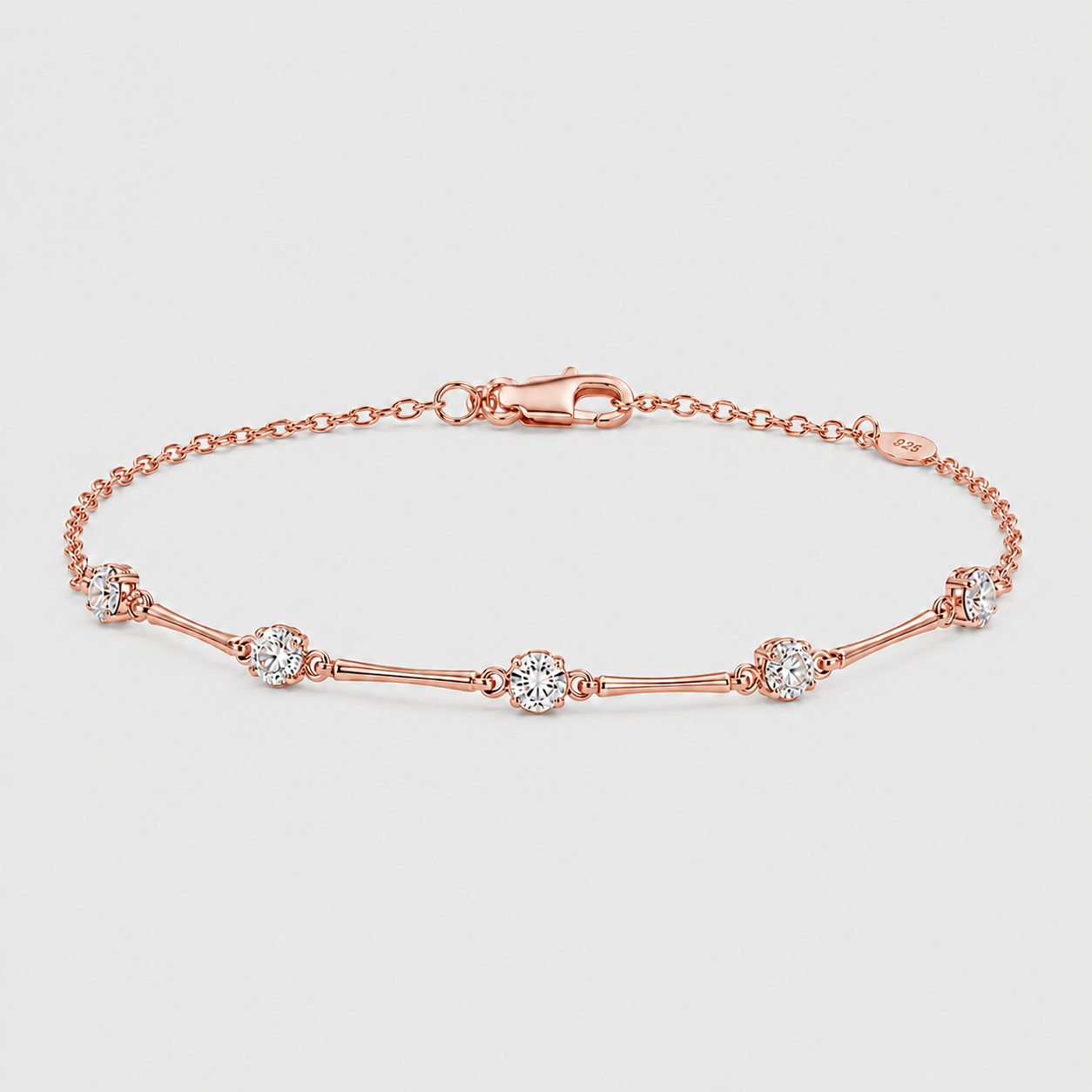 Lab Grown Diamond Station Round-Cut Bracelet 0.85 Ct. (EF-VS SI)