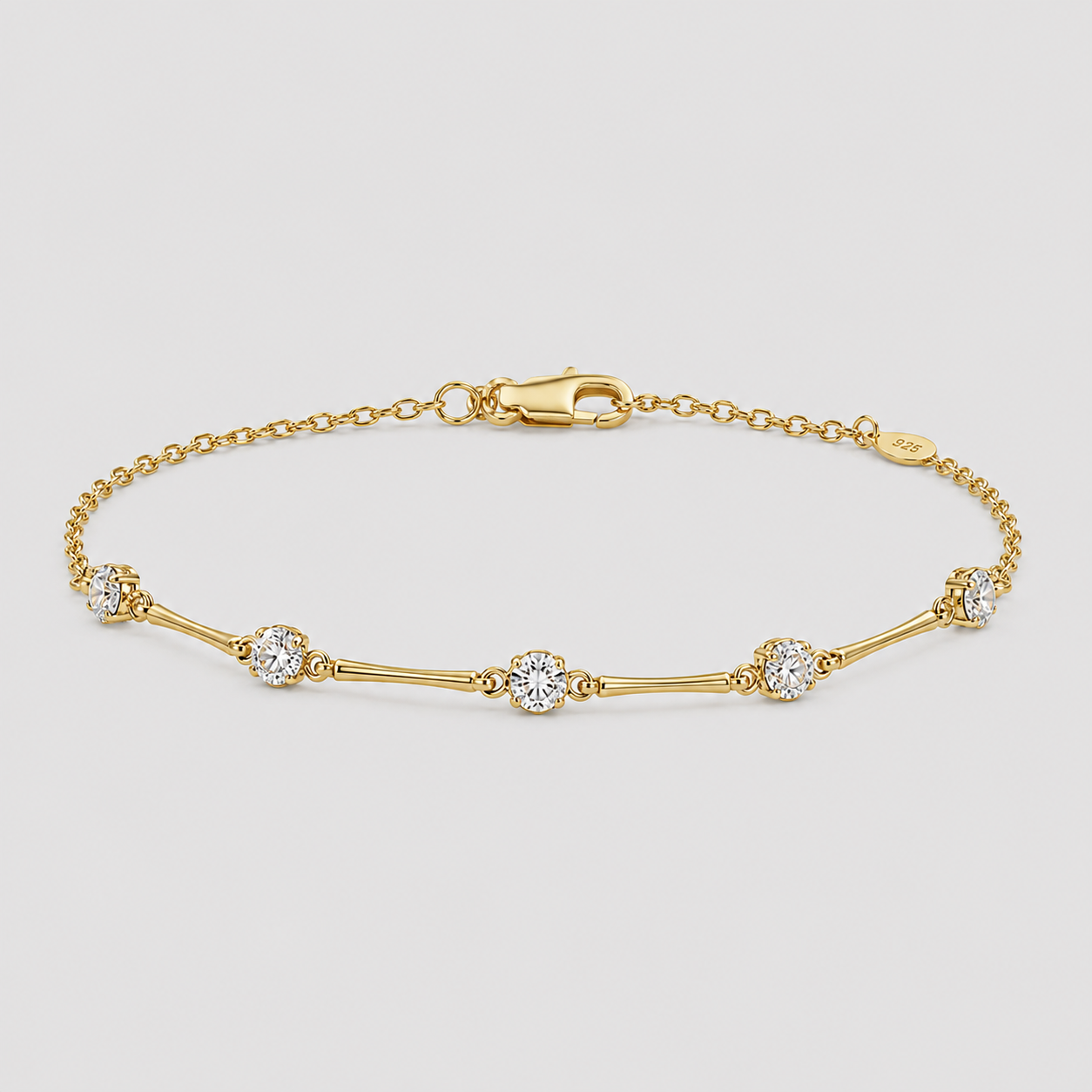 Lab Grown Diamond Station Round-Cut Bracelet 0.85 Ct. (EF-VS SI)