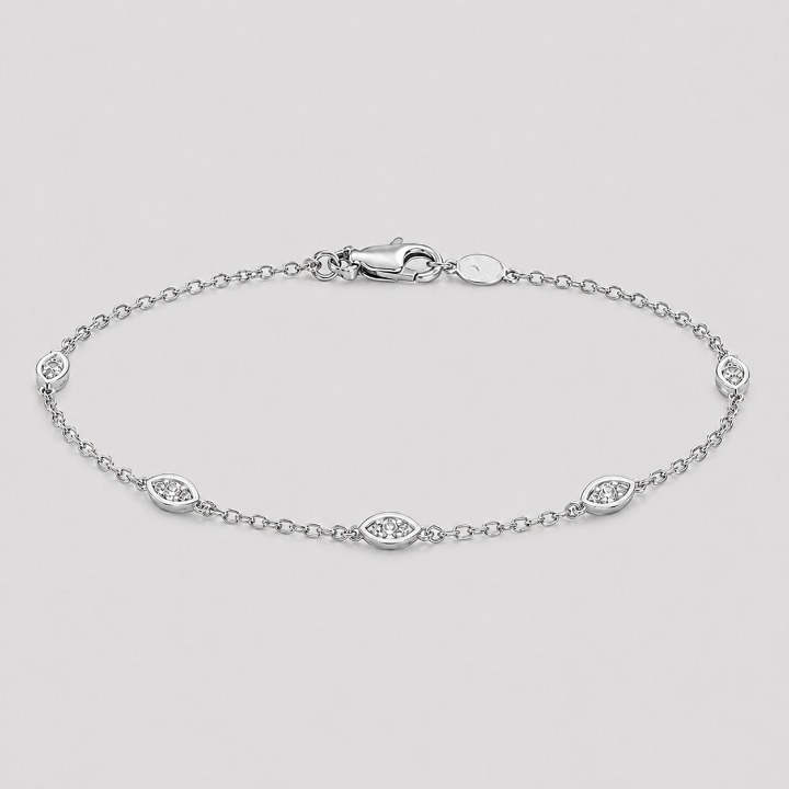 Lab Grown Diamond Marquise Cut Station Bracelet 0.50 Ct. (EF-VS)