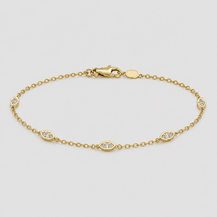 Lab Grown Diamond Marquise Cut Station Bracelet 0.50 Ct. (EF-VS)