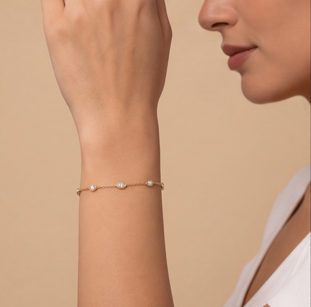 Lab Grown Diamond Marquise Cut Station Bracelet 0.50 Ct. (EF-VS SI)