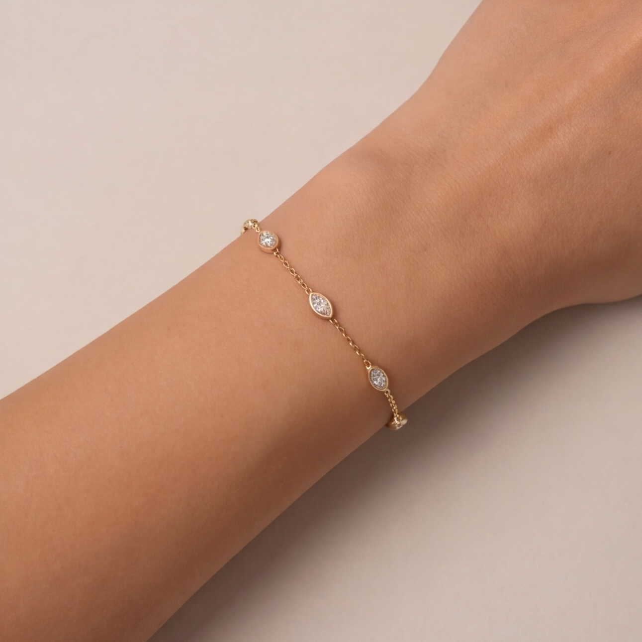 Lab Grown Diamond Marquise Cut Station Bracelet 0.50 Ct. (EF-VS SI)