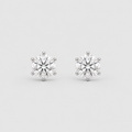 1 Ct. Lab Grown Diamond Round Cut 6 Prong Stud Earrings (EF/VVS-VS)