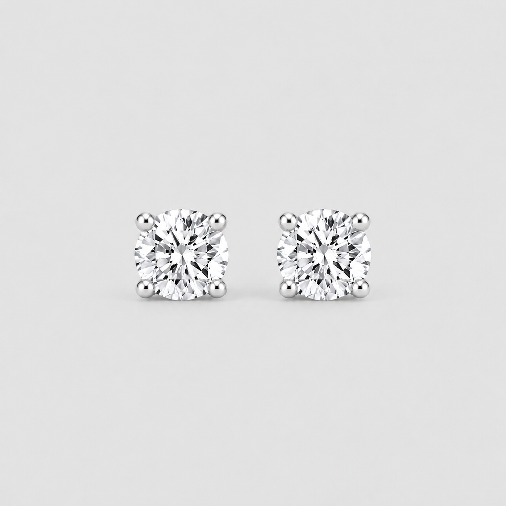 Lab-Grown Diamond 4-Prongs Studs Round Cut 0.25 Ct. (EF/VVS-VS)
