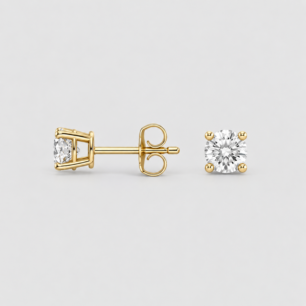Lab-Grown Diamond 4-Prongs Studs Round Cut 0.25 Ct. (EF/VVS-VS)