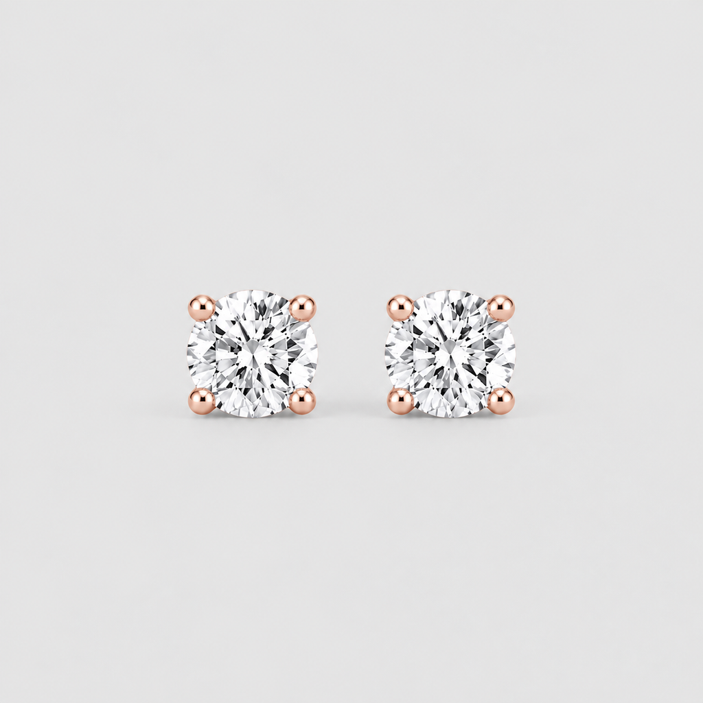 Lab-Grown Diamond 4-Prongs Studs Round Cut 0.25 Ct. (EF/VVS-VS)