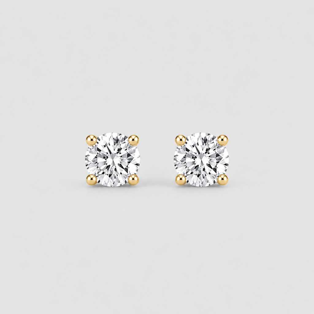 Lab-Grown Diamond 4-Prongs Studs Round Cut 0.25 Ct. (EF/VVS-VS)