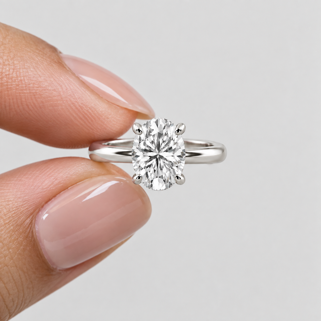 2 Ct. Lab-Grown Diamond Oval Cut Solitaire Ring (VS-EF)