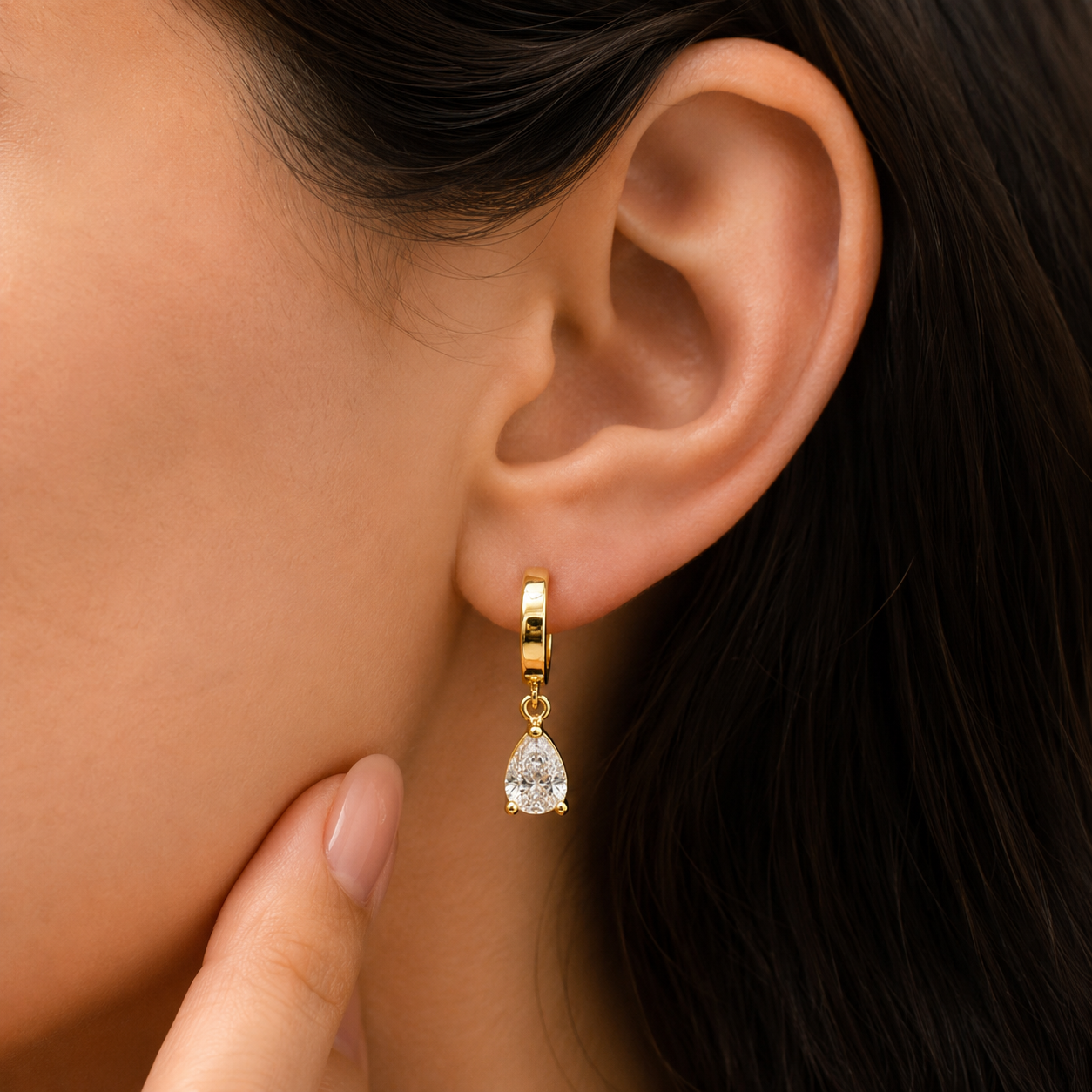 2 Ct. Lab Grown Diamond Pear Cut Dangle Earrings (VS-EF)