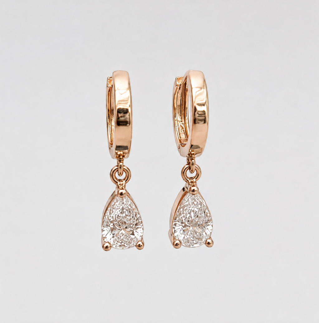 2 Ct. Lab Grown Diamond Pear Cut Dangle Earrings (VS-EF)