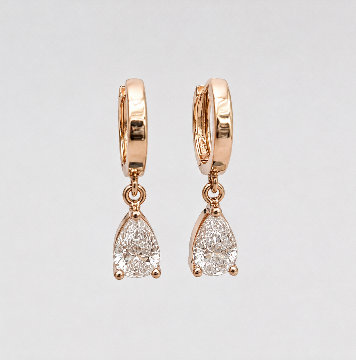 2 Ct. Lab Grown Diamond Pear Cut Dangle Earrings (VS-EF)