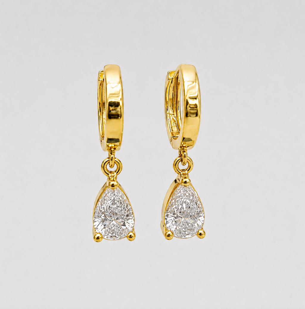 2 Ct. Lab Grown Diamond Pear Cut Dangle Earrings (VS-EF)