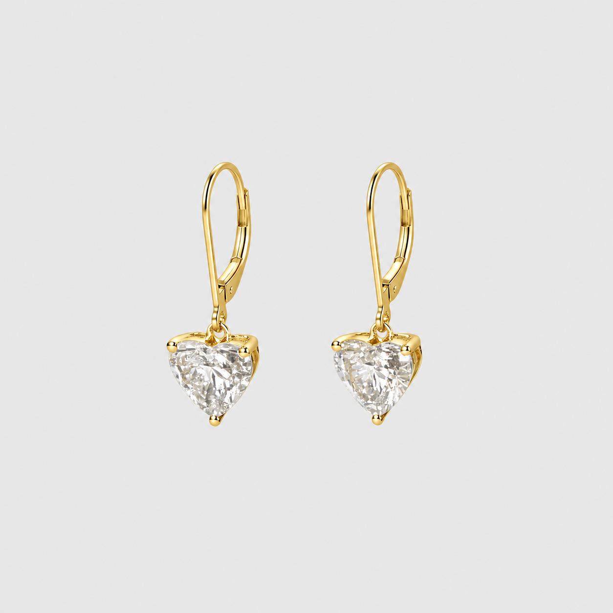 2 Ct. Lab Grown Diamond Heart Cut Drop Dangle Earrings (VS-EF)