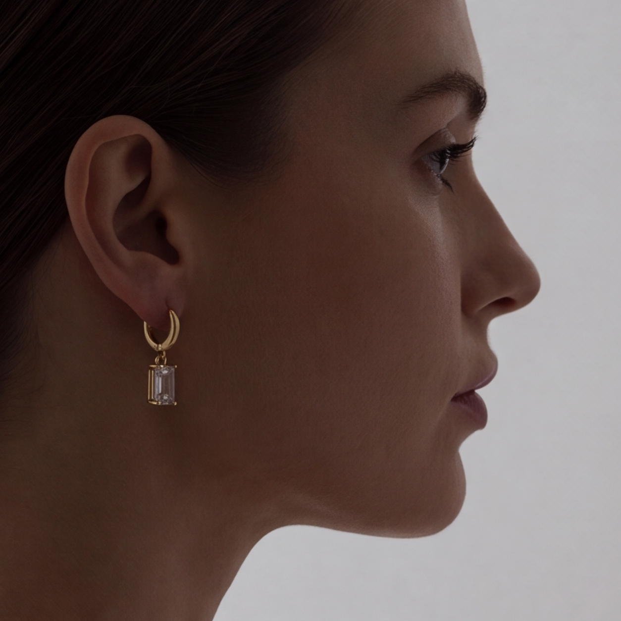 2 Ct. Emerald Cut Lab Grown Diamond Dangle Earring (VS-EF)