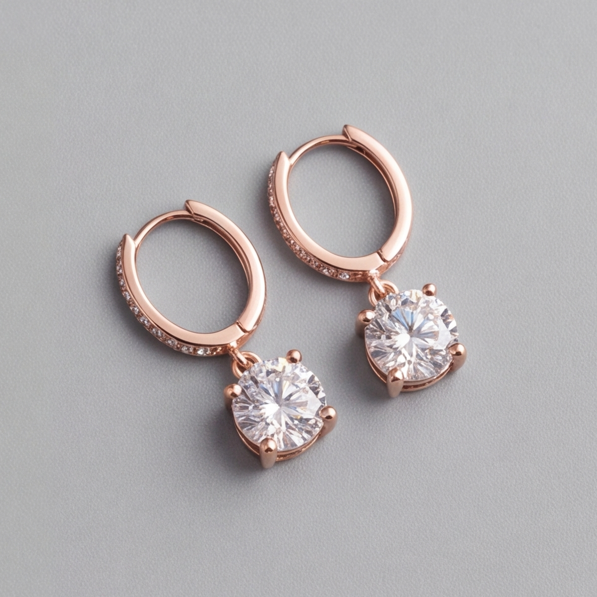 3.30 Ct. Round Cut Lab Grown Diamond Dangle Earrings (VS-EF)