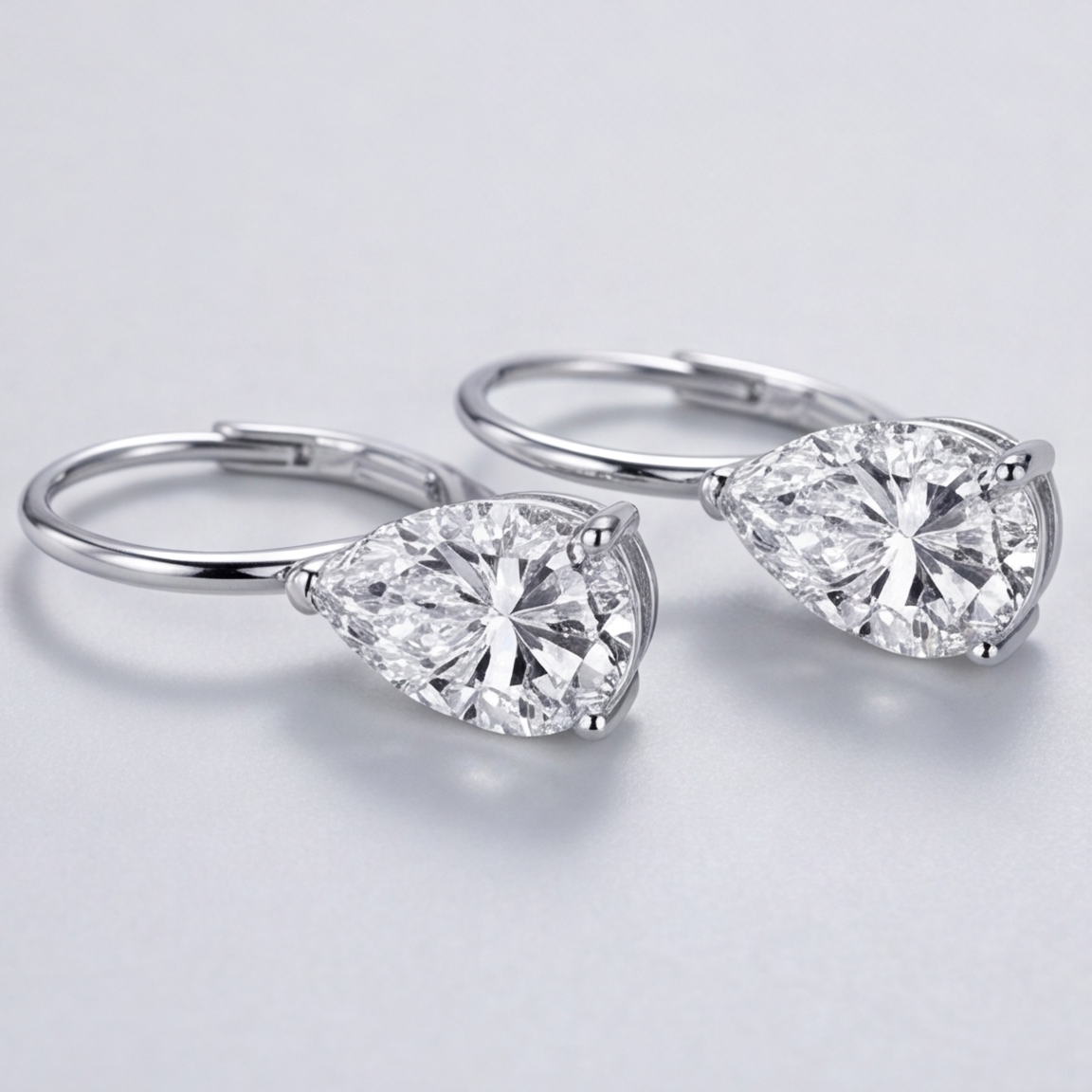 4 Ct. Lab-Grown Diamond Drop Dangle Pear Cut Earrings (VS-EF)