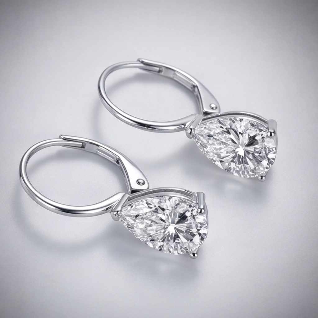 4 Ct. Lab-Grown Diamond Drop Dangle Pear Cut Earrings (VS-EF)