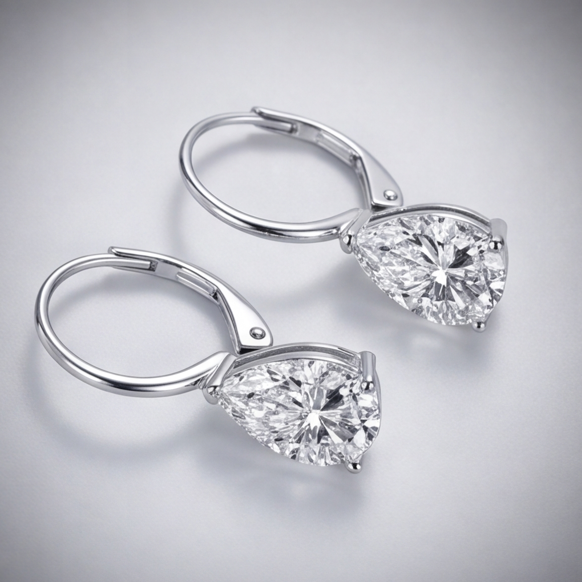 4 Ct. Lab-Grown Diamond Drop Dangle Pear Cut Earrings (VS-EF)