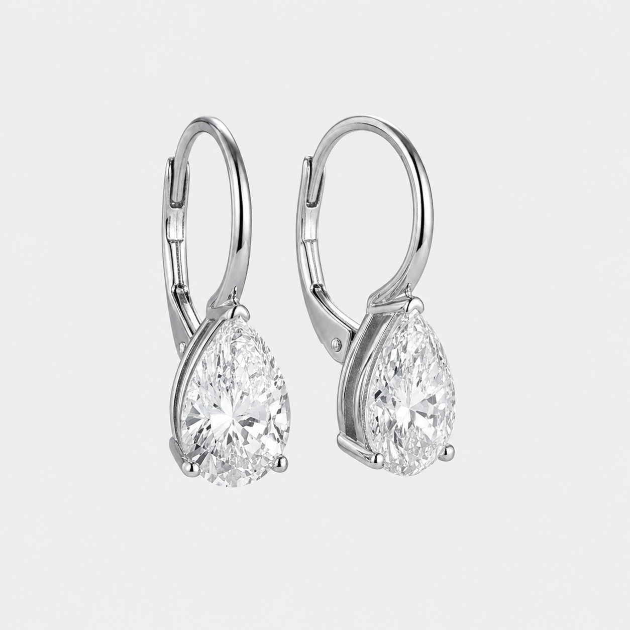 4 Ct. Lab-Grown Diamond Drop Dangle Pear Cut Earrings (VS-EF)