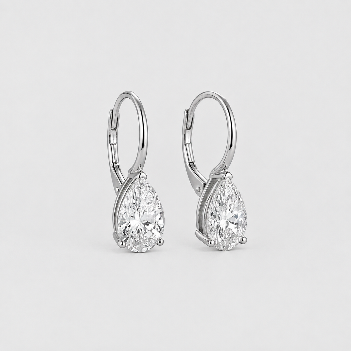 4 Ct. Lab-Grown Diamond Drop Dangle Pear Cut Earrings (VS-EF)