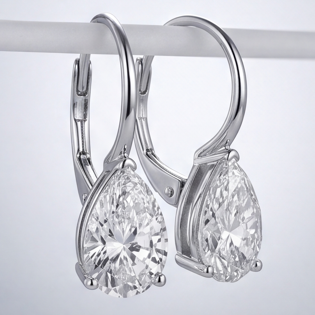 4 Ct. Lab-Grown Diamond Drop Dangle Pear Cut Earrings (VS-EF)