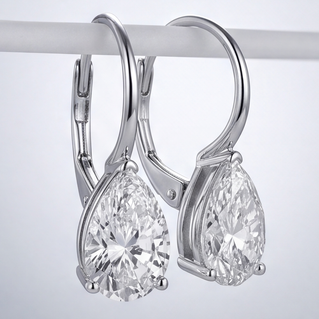 4 Ct. Lab-Grown Diamond Drop Dangle Pear Cut Earrings (VS-EF)