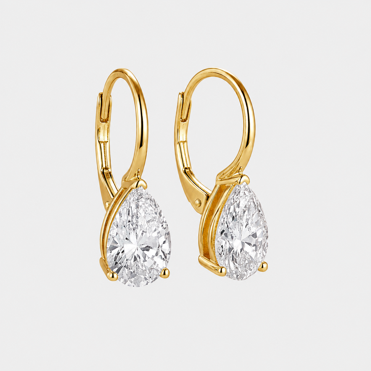 4 Ct. Lab-Grown Diamond Drop Dangle Pear Cut Earrings (VS-EF)