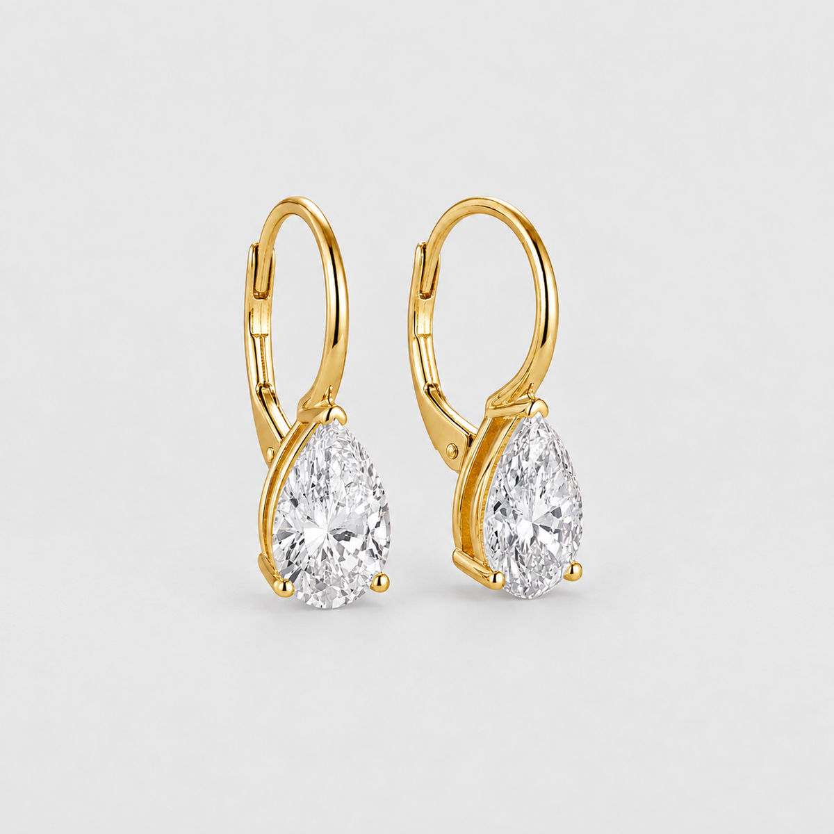 4 Ct. Lab-Grown Diamond Drop Dangle Pear Cut Earrings (VS-EF)