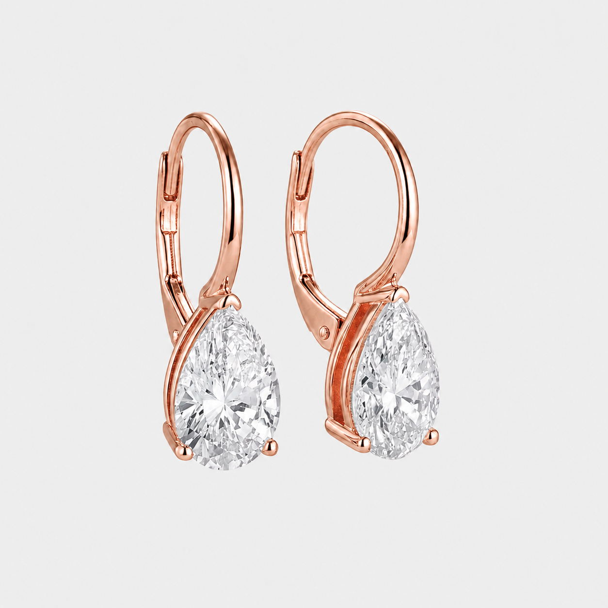 4 Ct. Lab-Grown Diamond Drop Dangle Pear Cut Earrings (VS-EF)