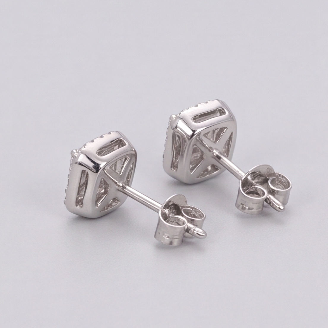 2.50 Ct. Emerald Cut Lab Grown Diamond Halo Earrings (VS-EF)
