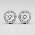 3.50 Ct. Lab Grown Diamond Round Cut Halo Earrings (EF-VS)