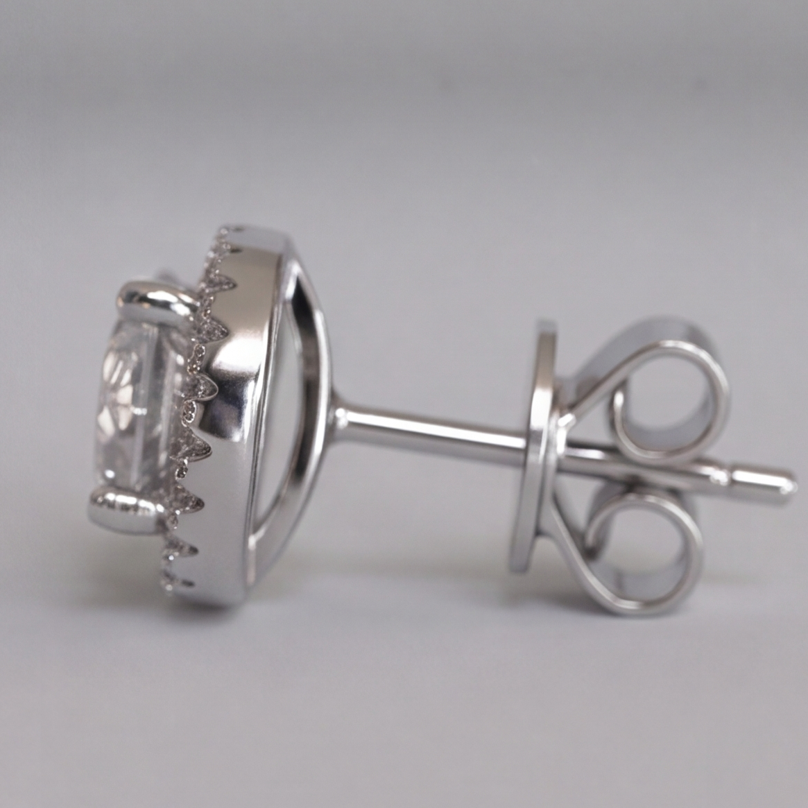 3.50 Ct. Round Cut Lab Grown Diamond Halo Earrings (EF-VS)