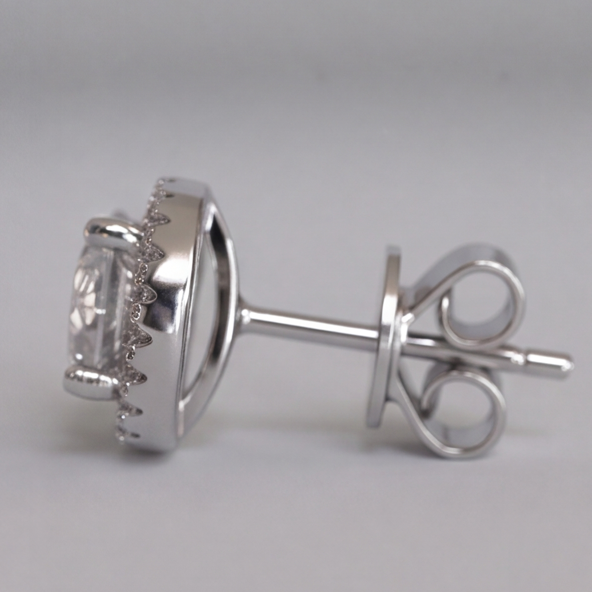 3.50 Ct. Round Cut Lab Grown Diamond Halo Earrings (EF-VS)