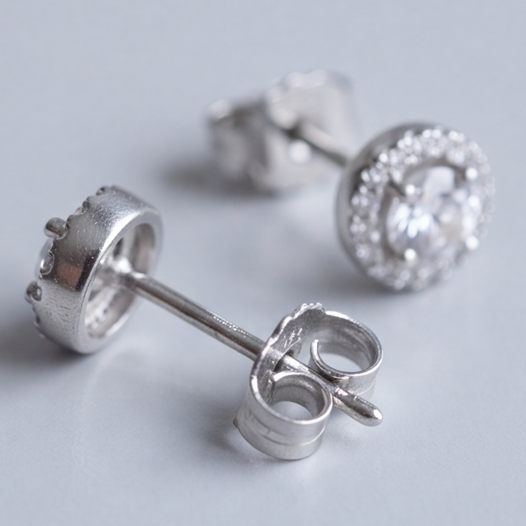 2.30 Ct. Lab Grown Diamond Round Cut Halo Stud Earrings (VS-EF)