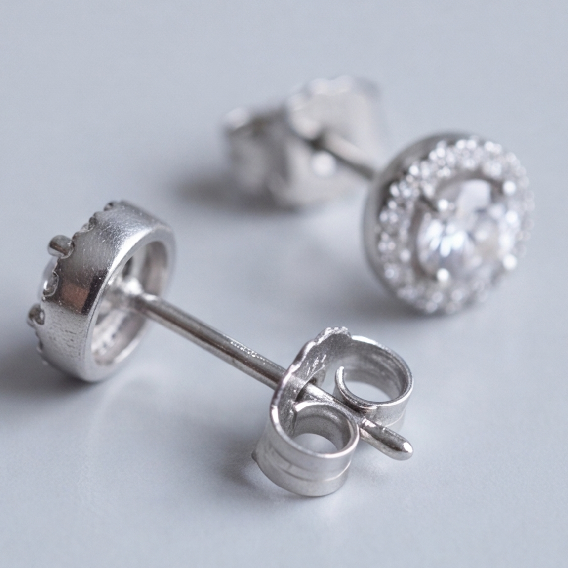 2.30 Ct. Lab Grown Diamond Round Cut Halo Stud Earrings (VS-EF)