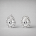 4.50 Ct. Pear Cut Lab Grown Diamond Halo Stud Earrings (VS-EF)