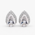 3.50 Ct. Lab Grown Diamond Pear Cut Halo Stud Earrings (VS-EF)
