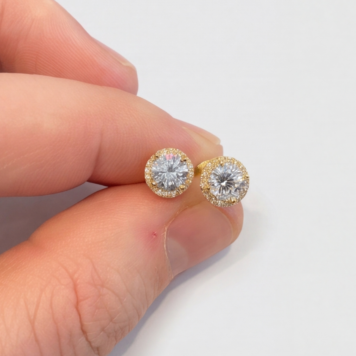 4.30 Ct. Round Cut Lab Grown Diamond Halo Earrings (EF-VS)