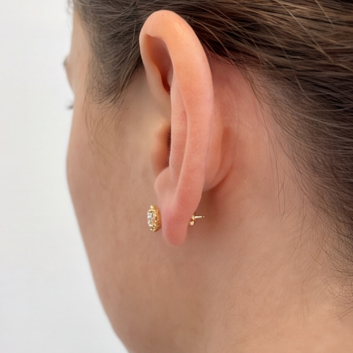4.30 Ct. Round Cut Lab Grown Diamond Halo Earrings (EF-VS)