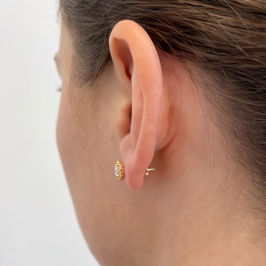 4.30 Ct. Round Cut Lab Grown Diamond Halo Earrings (EF-VS)